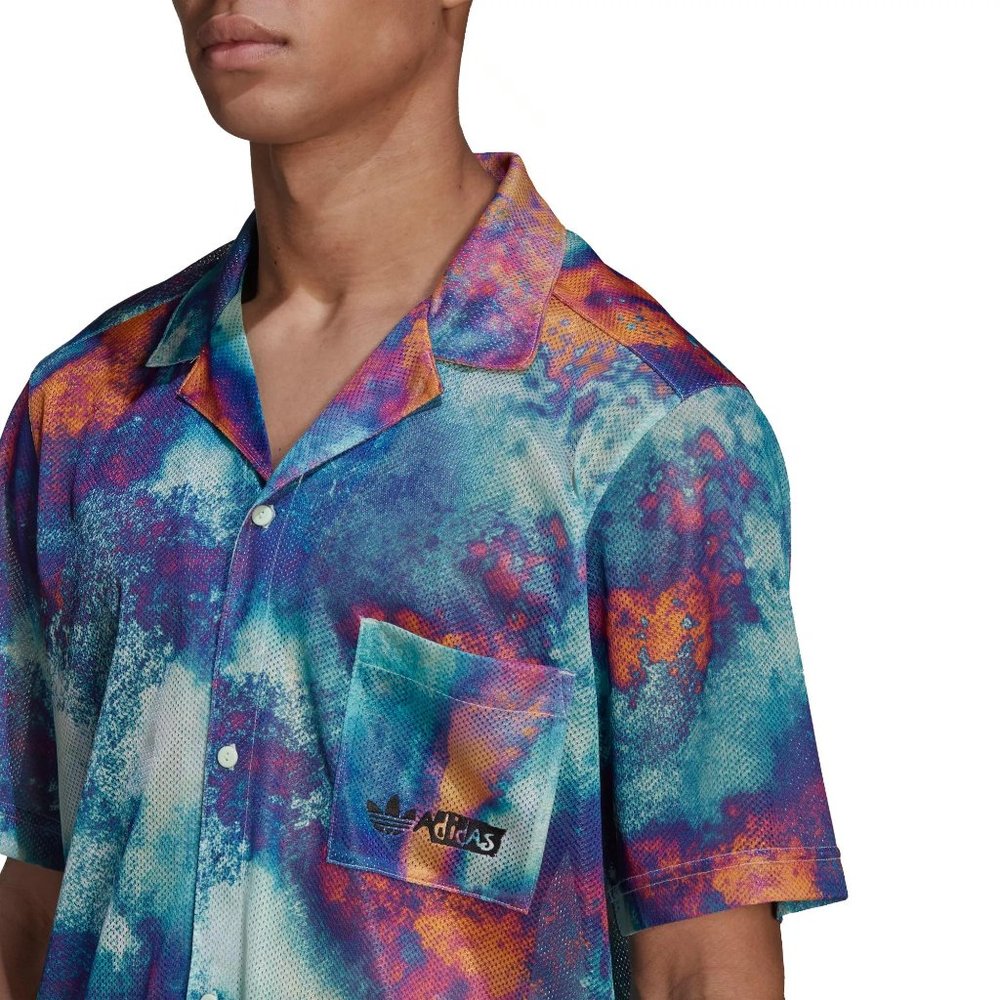 NWT adidas Originals Men's Allover Print Mesh Shirt - Picture 4 of 6